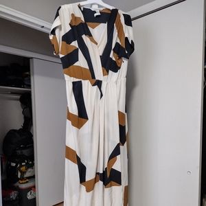 DVF Long silk calico dress